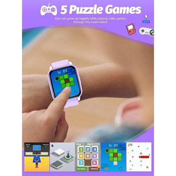 Kids Modern  Mode 20 Sports Modes 5 Games Pedometer Smart Watch Oval Shape - Picture 8 of 15